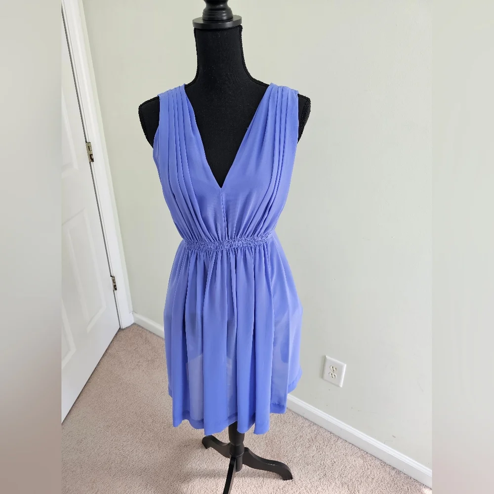 Anthropologie | HD in Paris Periwinkle Flowy Dress - Sz 10P - Picture 4 of 7